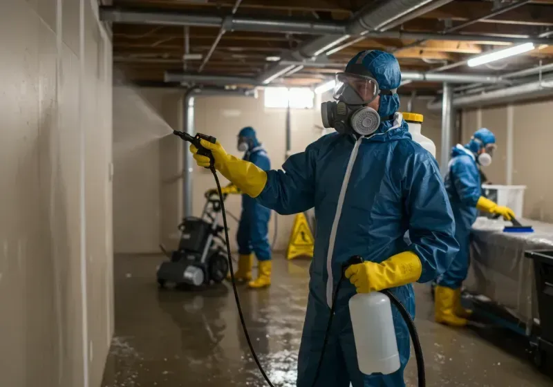 Basement Sanitization and Antimicrobial Treatment process in Hurstbourne Acres, KY