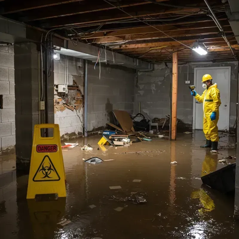 Flooded Basement Electrical Hazard in Hurstbourne Acres, KY Property