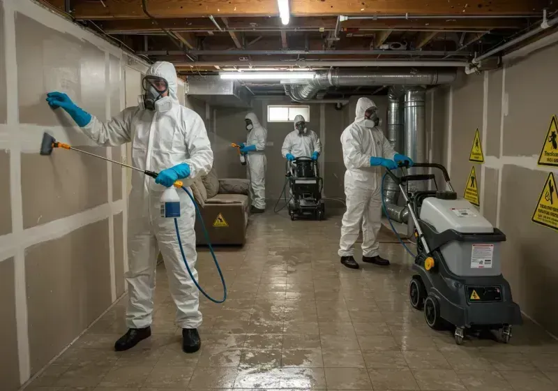 Basement Moisture Removal and Structural Drying process in Hurstbourne Acres, KY